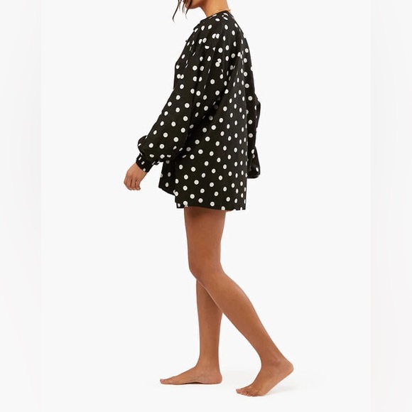 WeWoreWhat Billow Sleeve Oversized Black & White Polka Dot Button Up Size Small - Picture 3 of 9